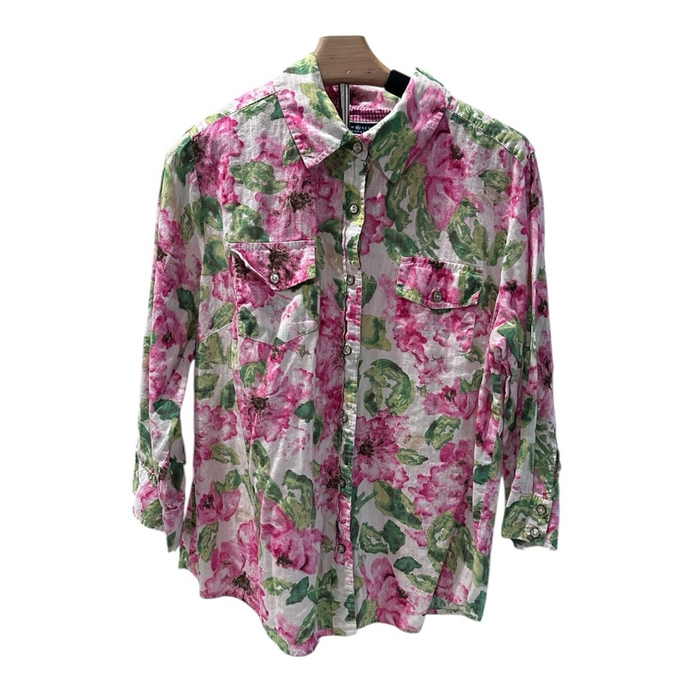 Karen‎ Scott Floral Shirt Size Large light